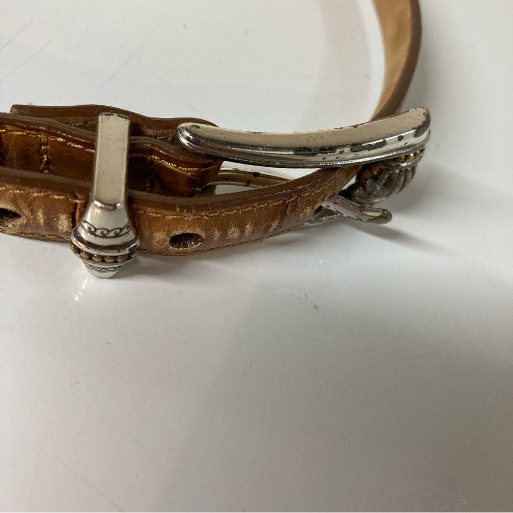Brighton Brown Leather Belt with Silver Buckle - Picture 6 of 11